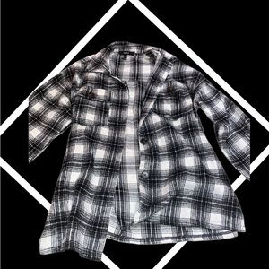 Unisex Forever 21 black & white wool coat.